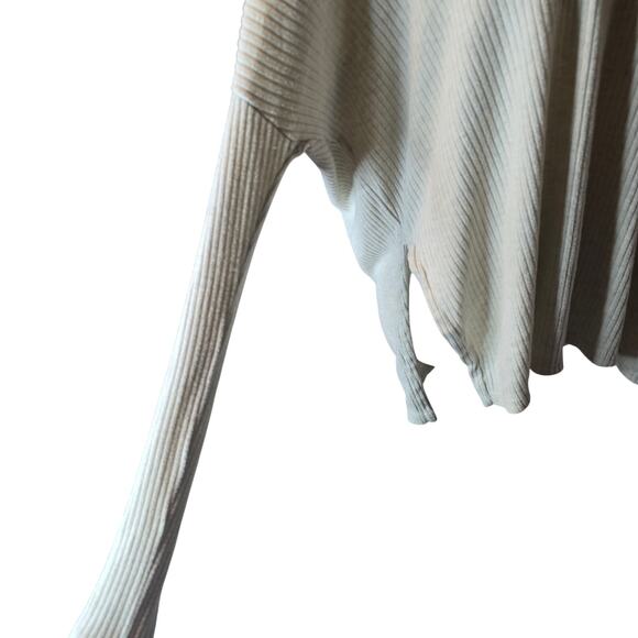 Artizia The Group Babaton Beige Tan Long‎ Sleeve Ribbed V-Neck Sweater Size 1/S - Picture 4 of 7